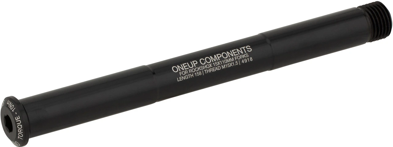 Black 15x110mm OneUp Components Axle F for RockShox Boost Forks