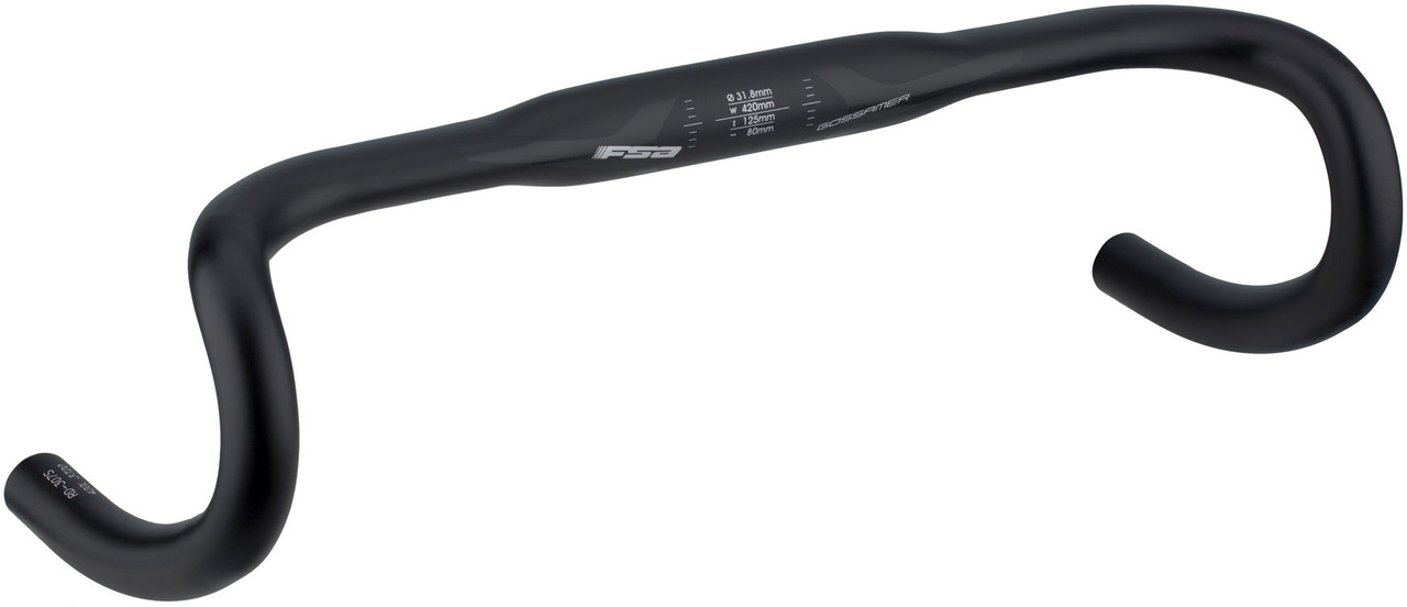 FSA Gossamer Wing Compact Drop Handlebar, Black / 420mm