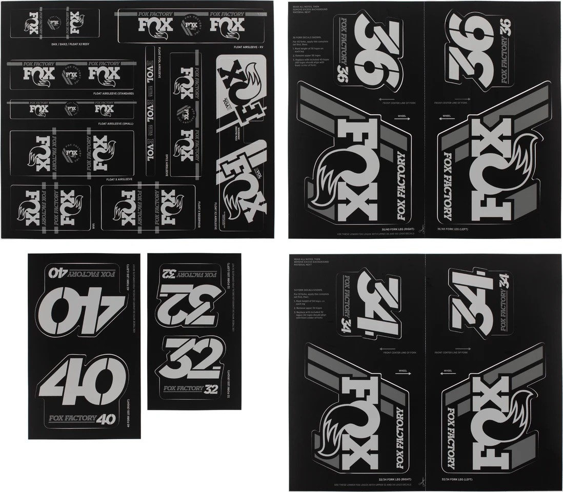 FOX Racing Shox AM Heritage Sticker Decal 2015 Kit Fork/Shock Set ...