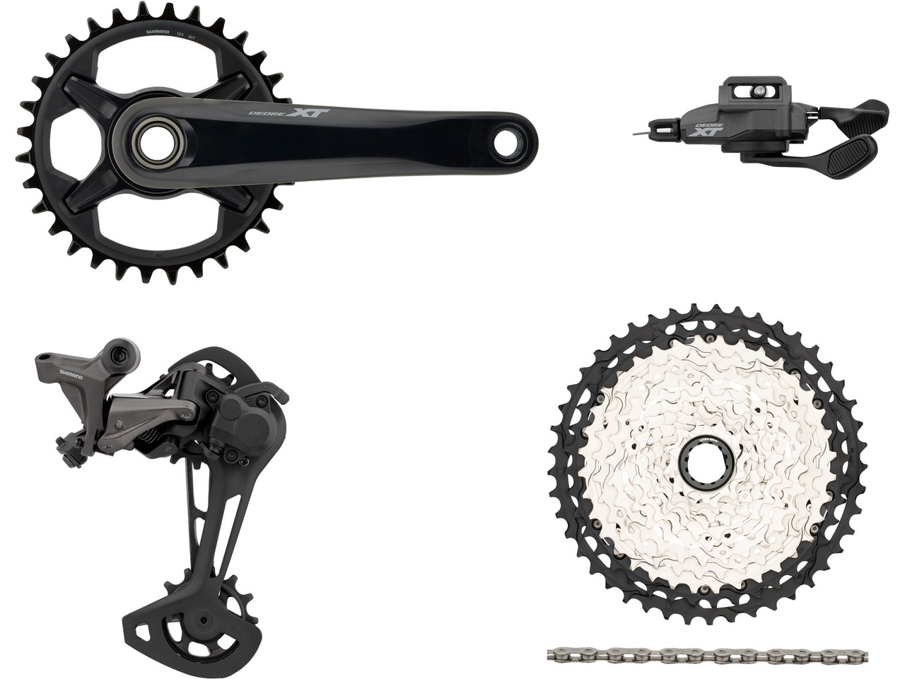 Shimano XT M8100 1x12 w/Sunrace 11/51T fit Standard Freehubs 4pc Groupset New 