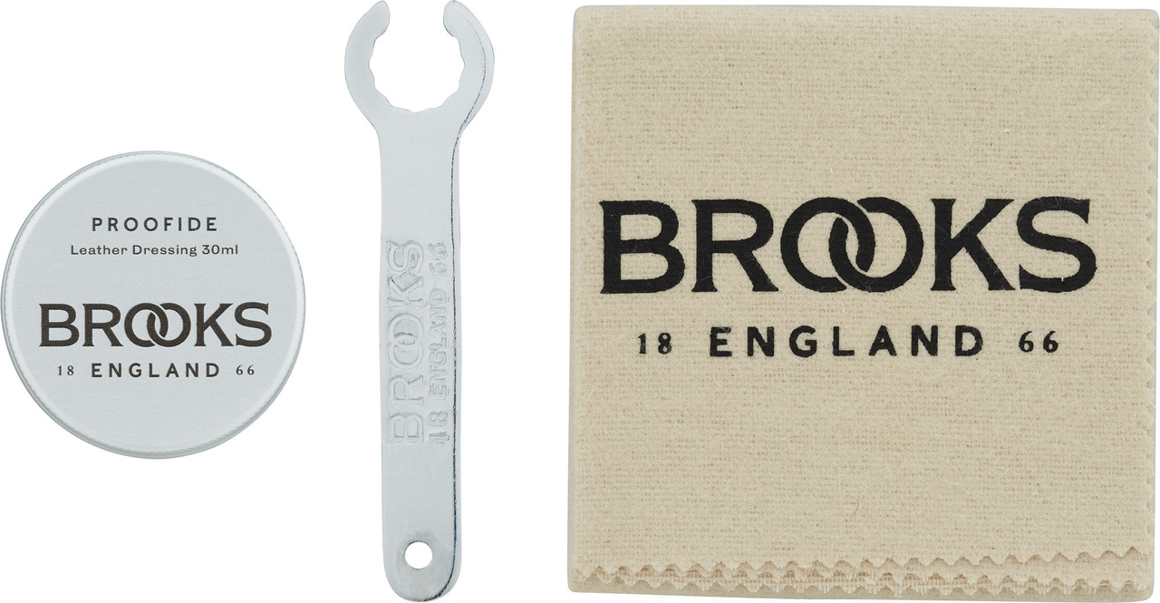 Brooks England Leather Saddle Care Kit- PROOFIDE 30ml + Wrench