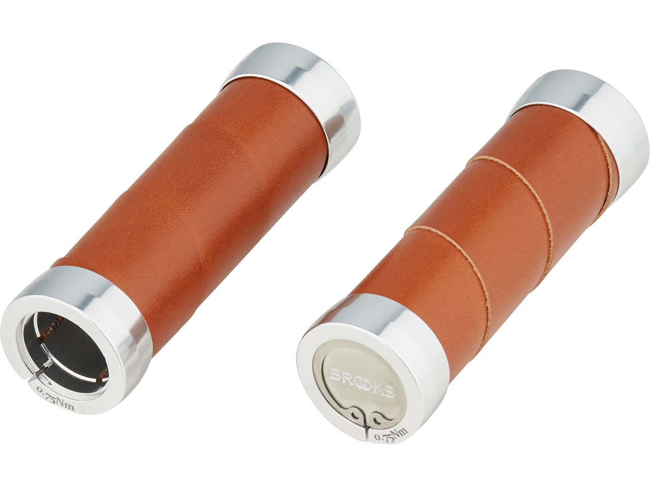 Brooks Slender Leather Handlebar Grips for Twist Shifters (twosided