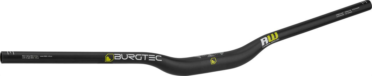 Handlebar Burgtec Ride Wide Carbon Enduro 30mm Rise/35mm/800mm - Black main image 1