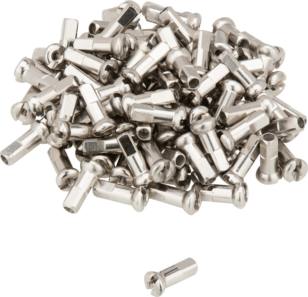 100 Capezzoli Per Raggi DT Swiss Squorx Pro – Alluminio, 2,0 X 15 Mm, Argento