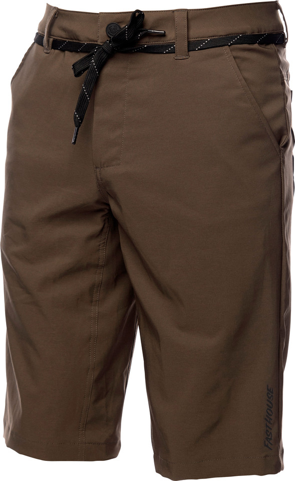 Pantaloncini marroni straight leg in Pura lana