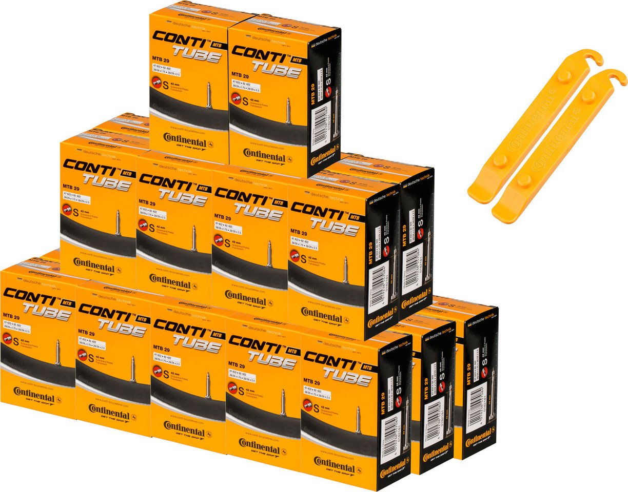 Continental MTB 29 Inner Tube Set - 25 Inner Tubes + 2 Free Tyre Levers ...