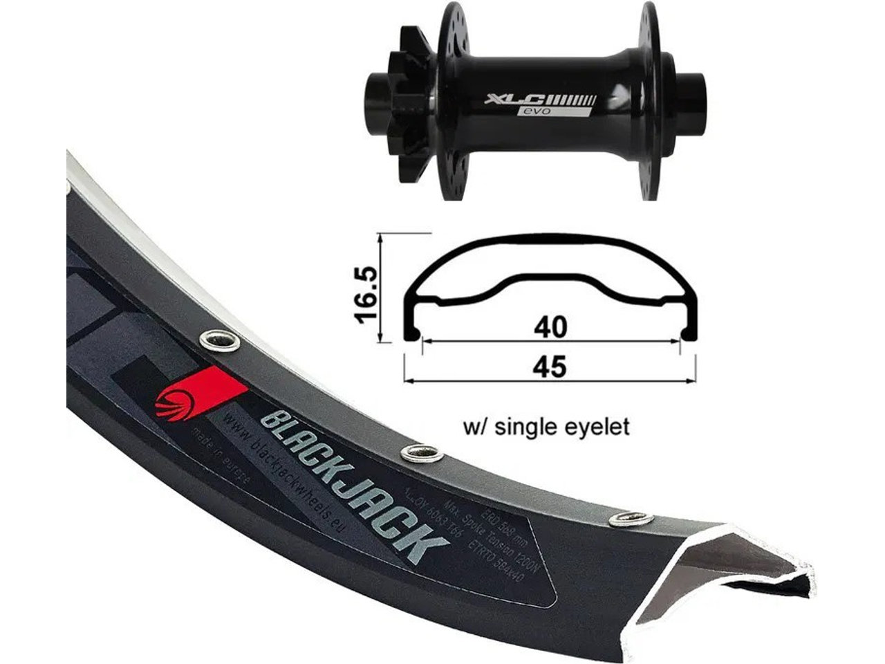 XLC FW-A14 27,5" Disc 6-Loch Vorderrad