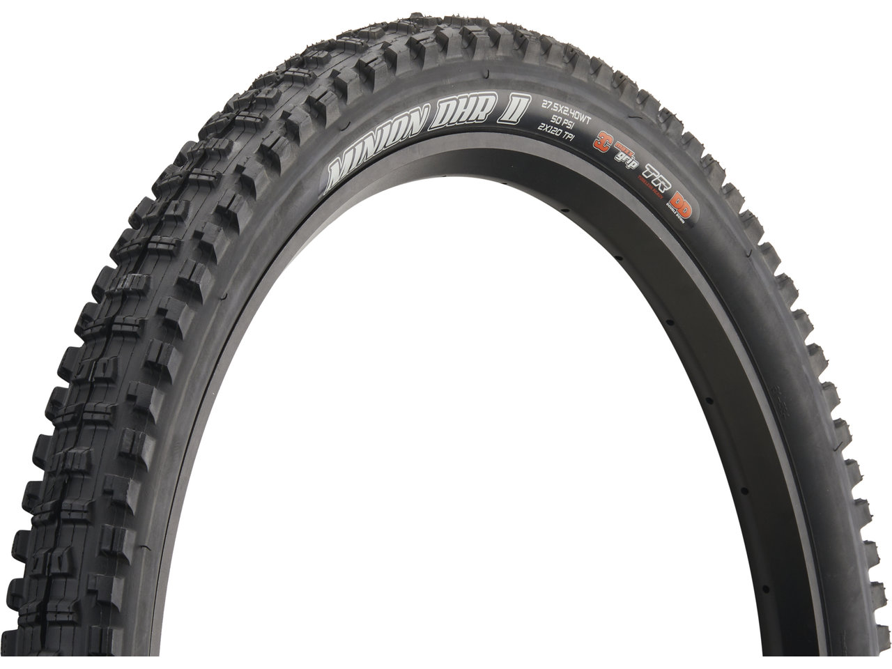 Maxxis Minion DHR II 3C MaxxGrip DD WT TR 27,5" Faltreifen Maxxis Minion DHR II 3C MaxxGrip DD WT TR 27,5" Faltreifen