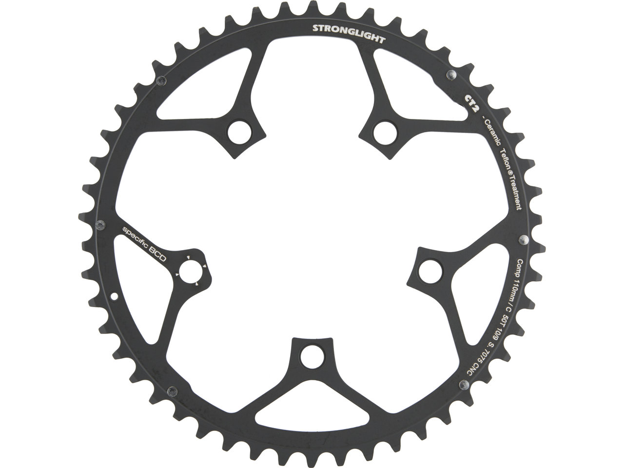 STRONGLIGHT CT2 Road Kettenblatt Campagnolo 9-/10-fach, 5-Arm, 110 mm Lochkreis STRONGLIGHT CT2 Road Kettenblatt Campagnolo 9-/10-fach, 5-Arm, 110 mm Lochkreis