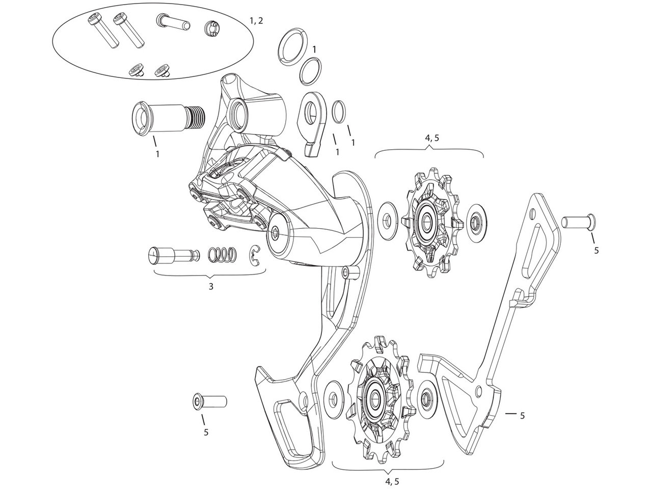 SRAM GX 2x11 Rear Derailleur Spare Parts bike components