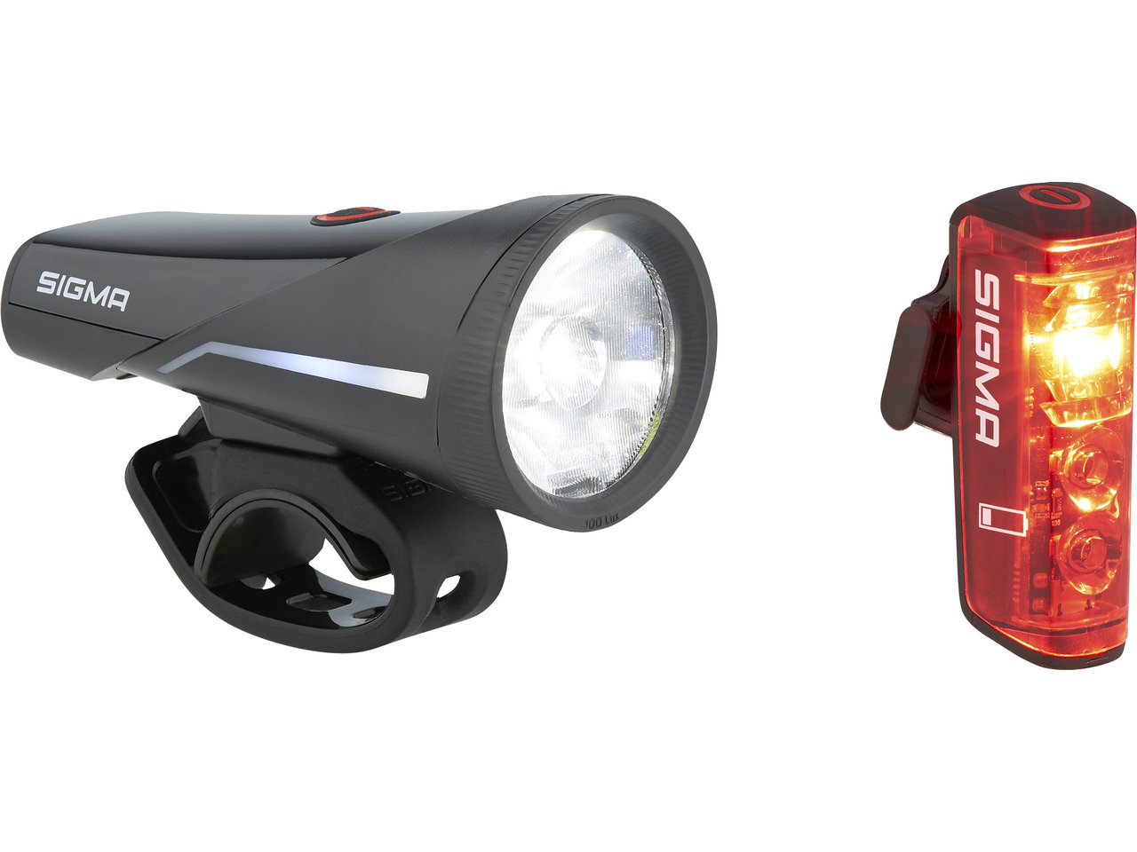 SIGMA SPORT Aura 100 Frontlicht + Blaze Link Rücklicht LED Set mit StVZO