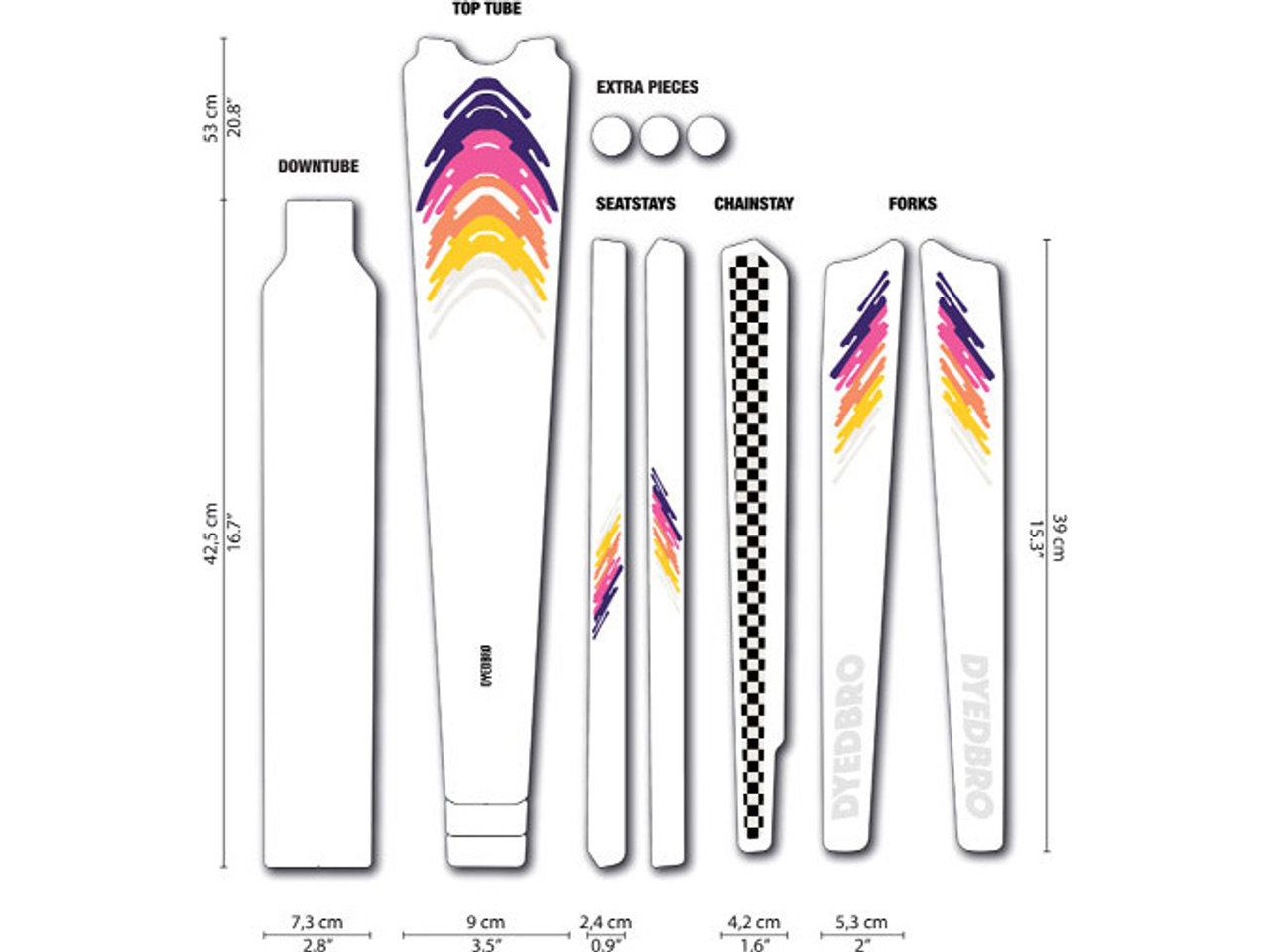 Dyedbro Gravel Rahmenschutzfolien-Set