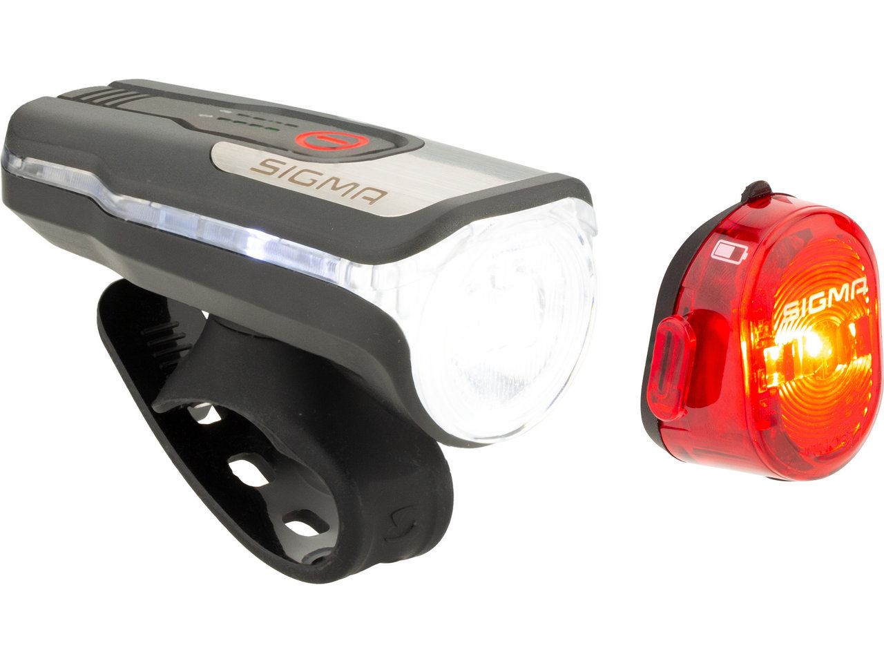SIGMA SPORT Aura 80 Frontlicht + Nugget II Rücklicht LED Beleuchtungsset m. StVZO