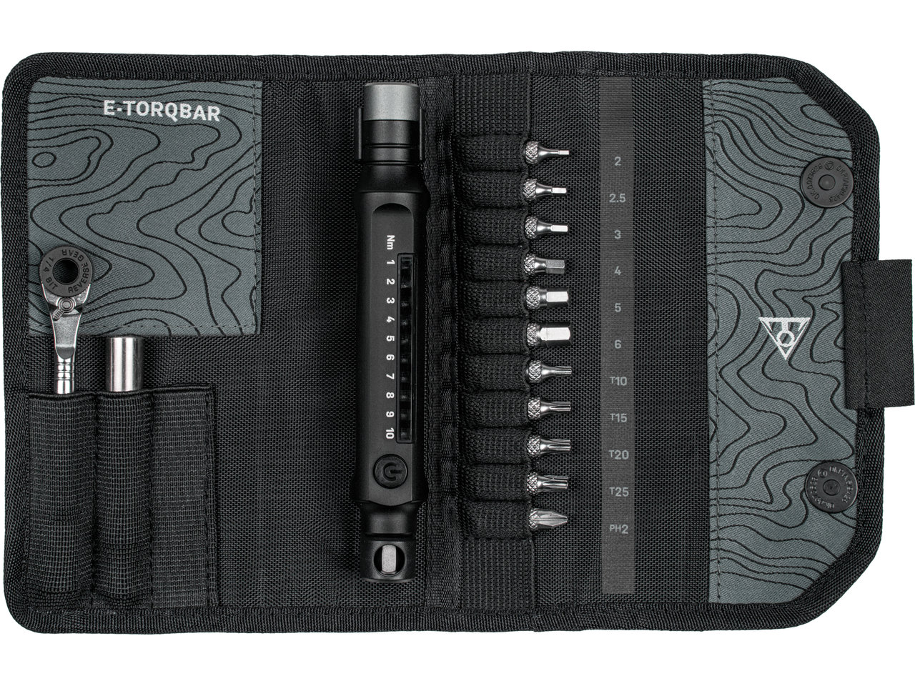 Topeak E-TorqBar Werkzeugset mit 1-10 Nm Drehmomentschlüssel Topeak E-TorqBar Werkzeugset mit 1-10 Nm Drehmomentschlüssel