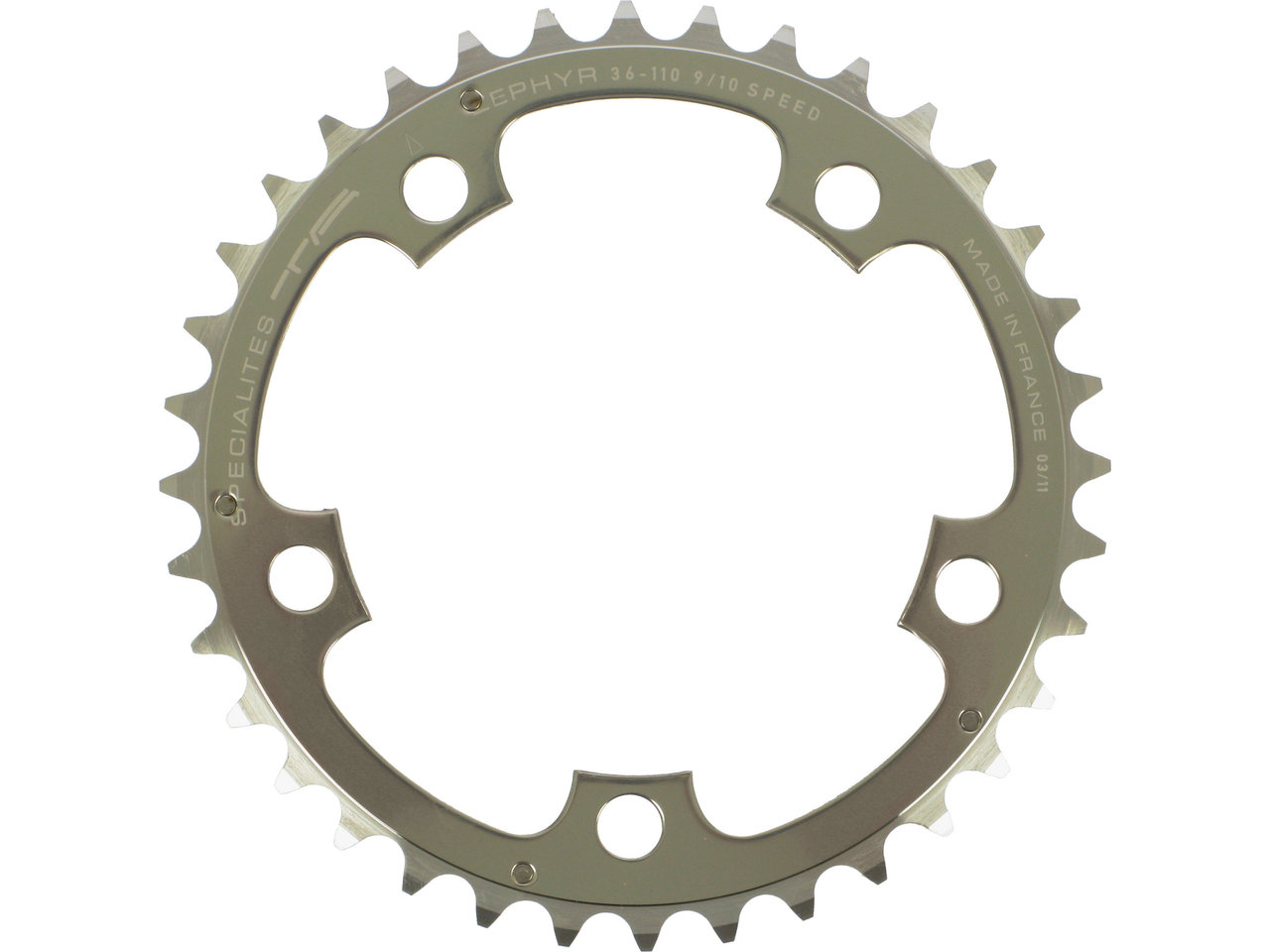 SPECIALITES TA Kettenblatt Zephyr, 5-Arm, außen, 110 mm Lochkreis SPECIALITES TA Kettenblatt Zephyr, 5-Arm, außen, 110 mm Lochkreis