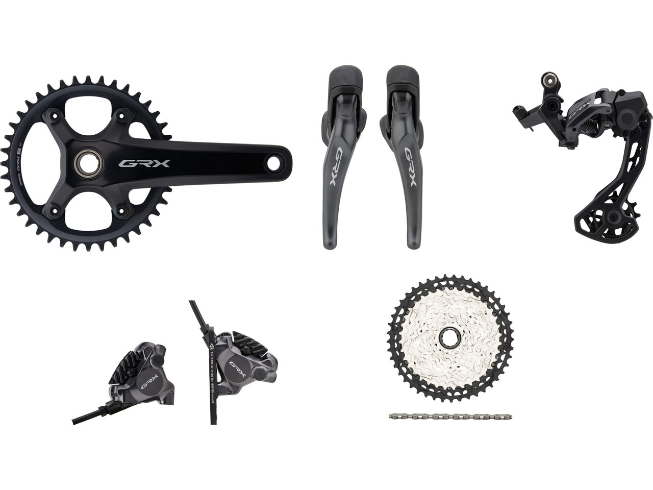 Shimano GRX RX600 Disc Brake STI's & RX410 Flat Mount Calipers - 2x11 Speed