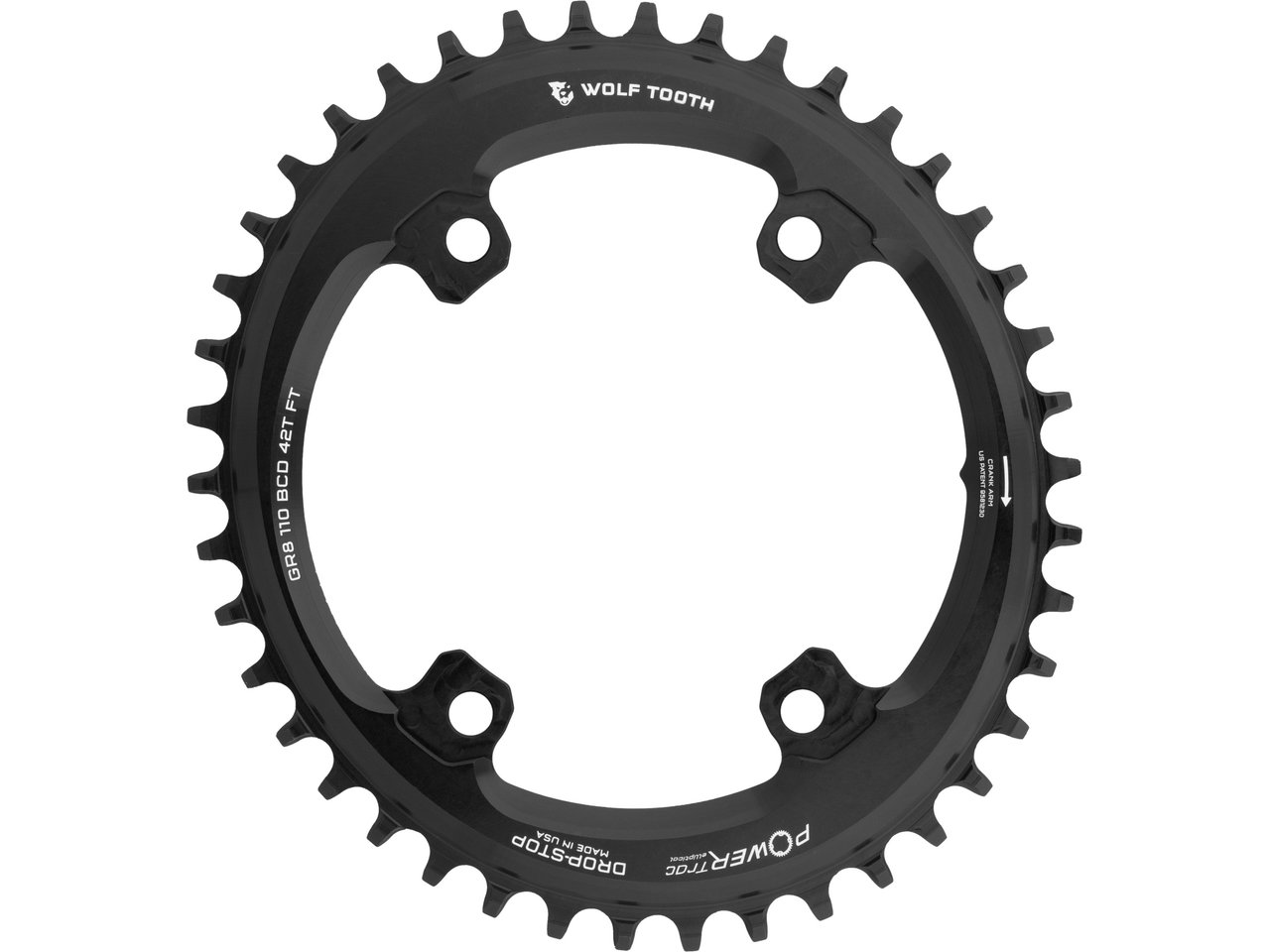 Wolf Tooth Elliptical 110 BCD Asymmetric 4-Arm Kettenblatt für Shimano GRX Wolf Tooth Elliptical 110 BCD Asymmetric 4-Arm Kettenblatt für Shimano GRX