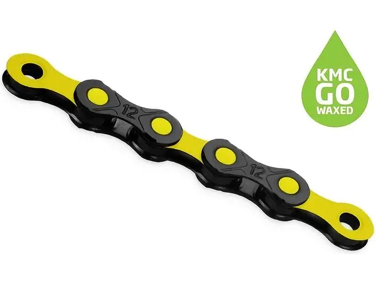 Kmc Dlc 12 Waxed 12-fach Kette 126 Glieder Schwarz-gelb - Gewachste Hochleistungskette