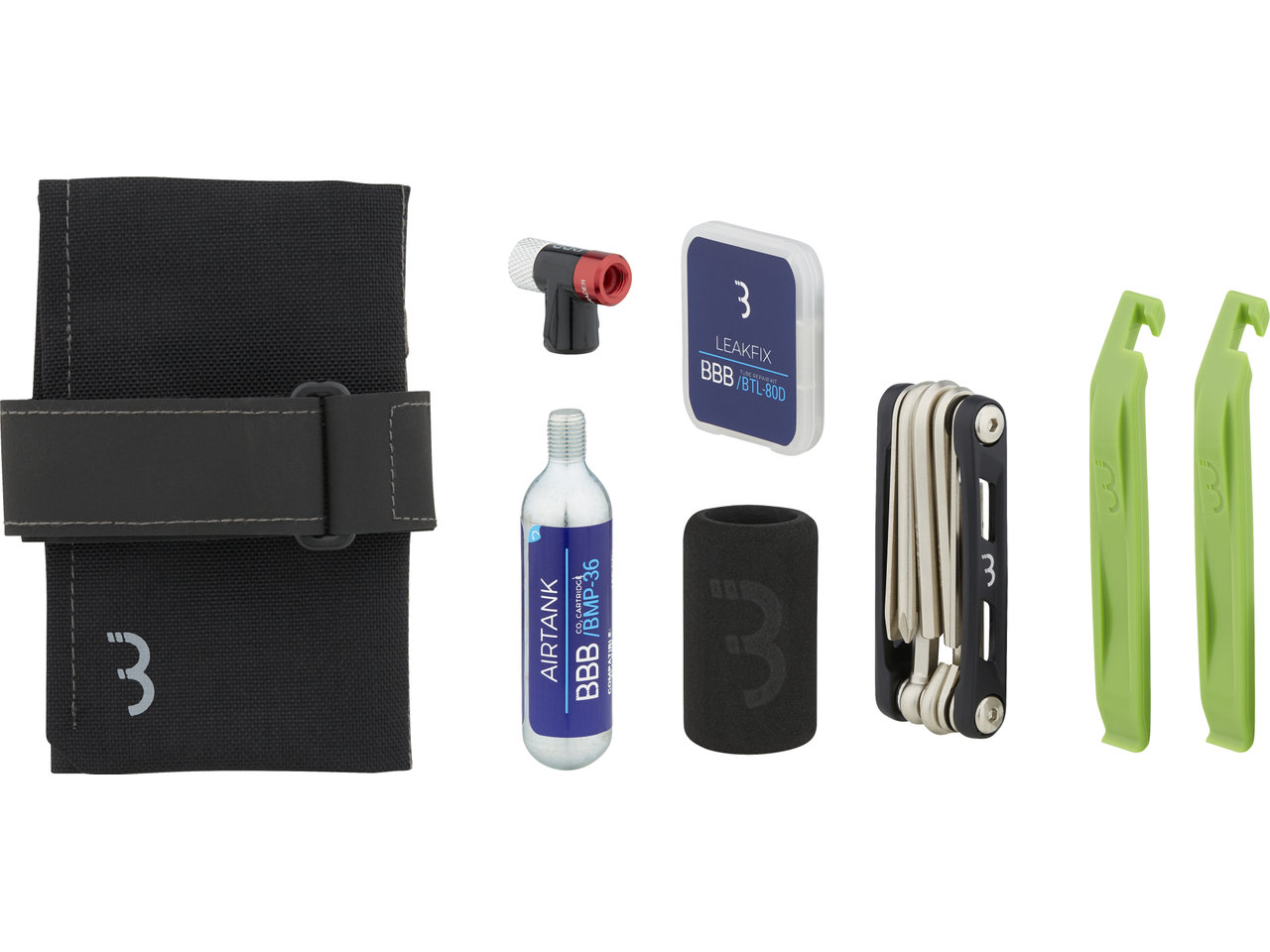 BBB CombiSet RollPack CO2 BSB-59 Satteltasche + Werkzeugset + CO2-Pumpe
