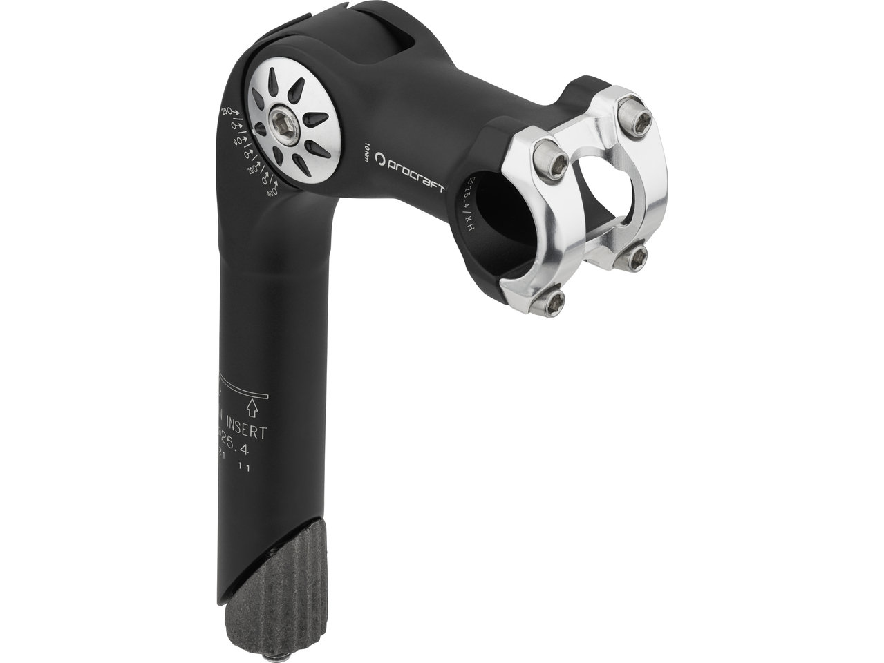 Vorbau Schaft Verstellbar 70°-130° / 115 Mm 1 1/8" 25,4 Mm Schwarz - Ergonomischer Schaftvorbau