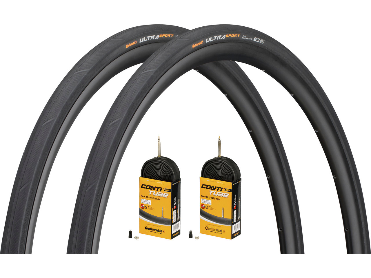 Ultra Sport Iii 28" Faltreifen 2er-set + Race Wide Schläuche 28