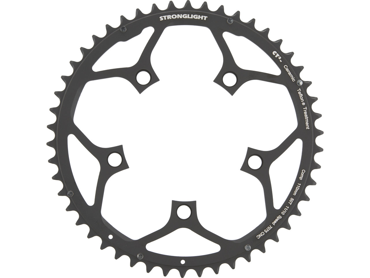 STRONGLIGHT CT2 Road Kettenblatt 10-/11-fach, 5-Arm, 110 mm Lochkreis STRONGLIGHT CT2 Road Kettenblatt 10-/11-fach, 5-Arm, 110 mm Lochkreis