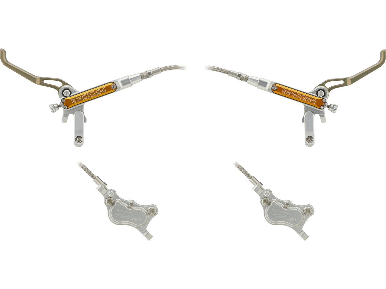 Trickstuff Maxima v+h Set Scheibenbremse mit Stahlflexleitung