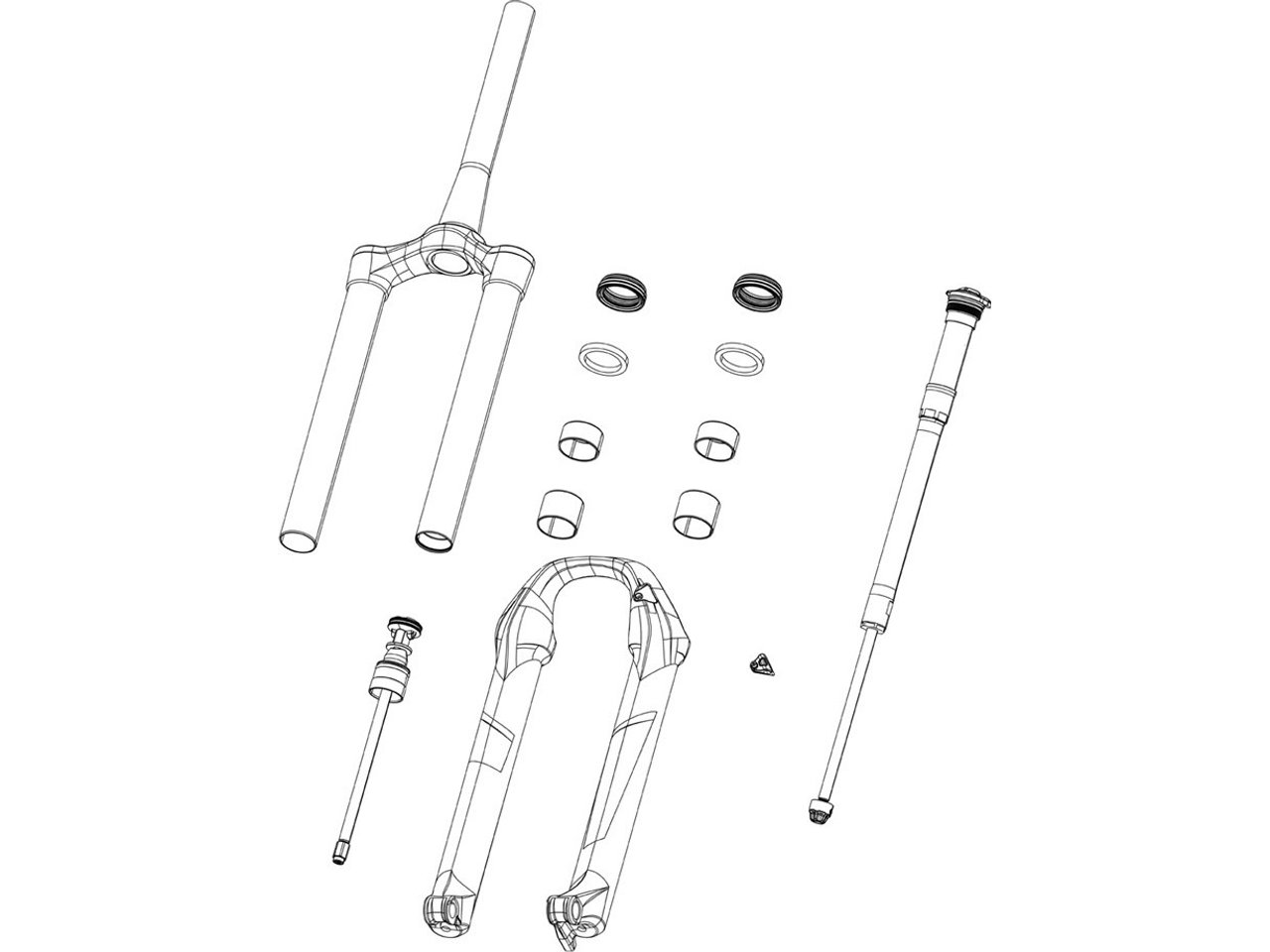 Rock Shox Tauchrohreinheit für Lyrik Ultimate D1+ 27,5" ab Modell 2023, Red, One Size