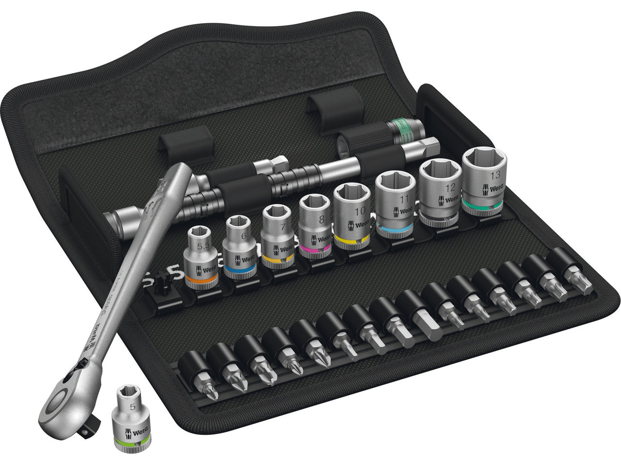 Wera Zyklop Switch Metal Ratsche 1/4" mit Steckschlüssel-/Bit-Satz