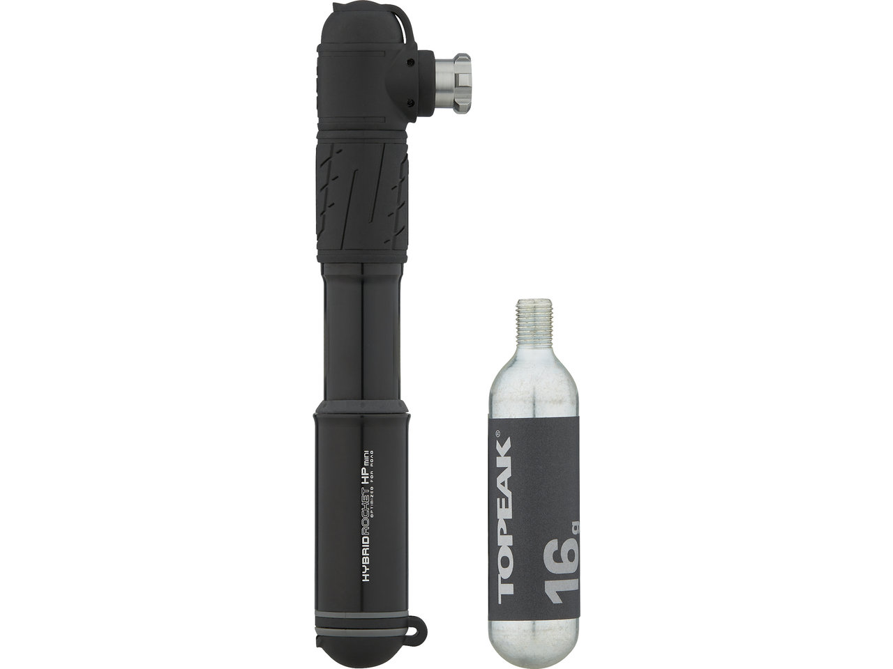Topeak HybridRocket HP Mini Minipumpe mit CO2-Inflator Topeak HybridRocket HP Mini Minipumpe mit CO2-Inflator