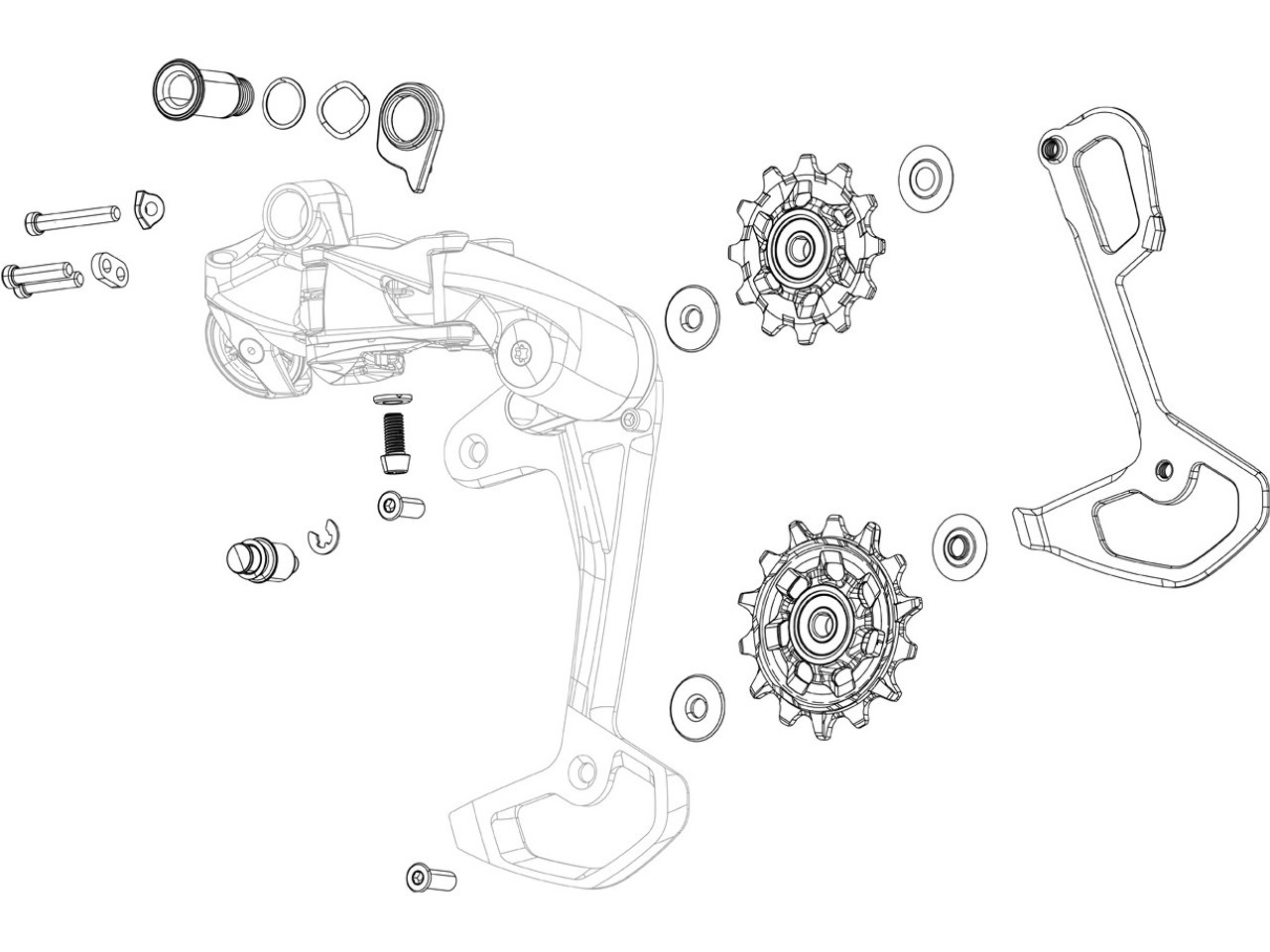 SRAM Schaltwerkkäfig-Einheit für Force E1 XPLR AXS SRAM Schaltwerkkäfig-Einheit für Force E1 XPLR AXS