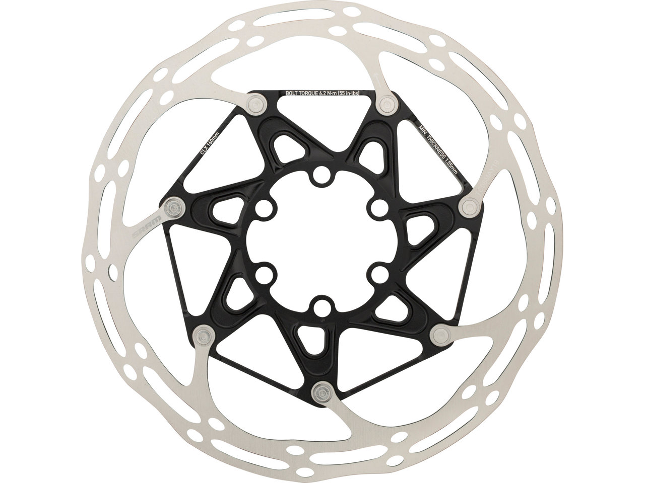 SRAM Centerline X Rounded 6-Loch Bremsscheibe mit Stahl-Schrauben 2-teilig SRAM Centerline X Rounded 6-Loch Bremsscheibe mit Stahl-Schrauben 2-teilig