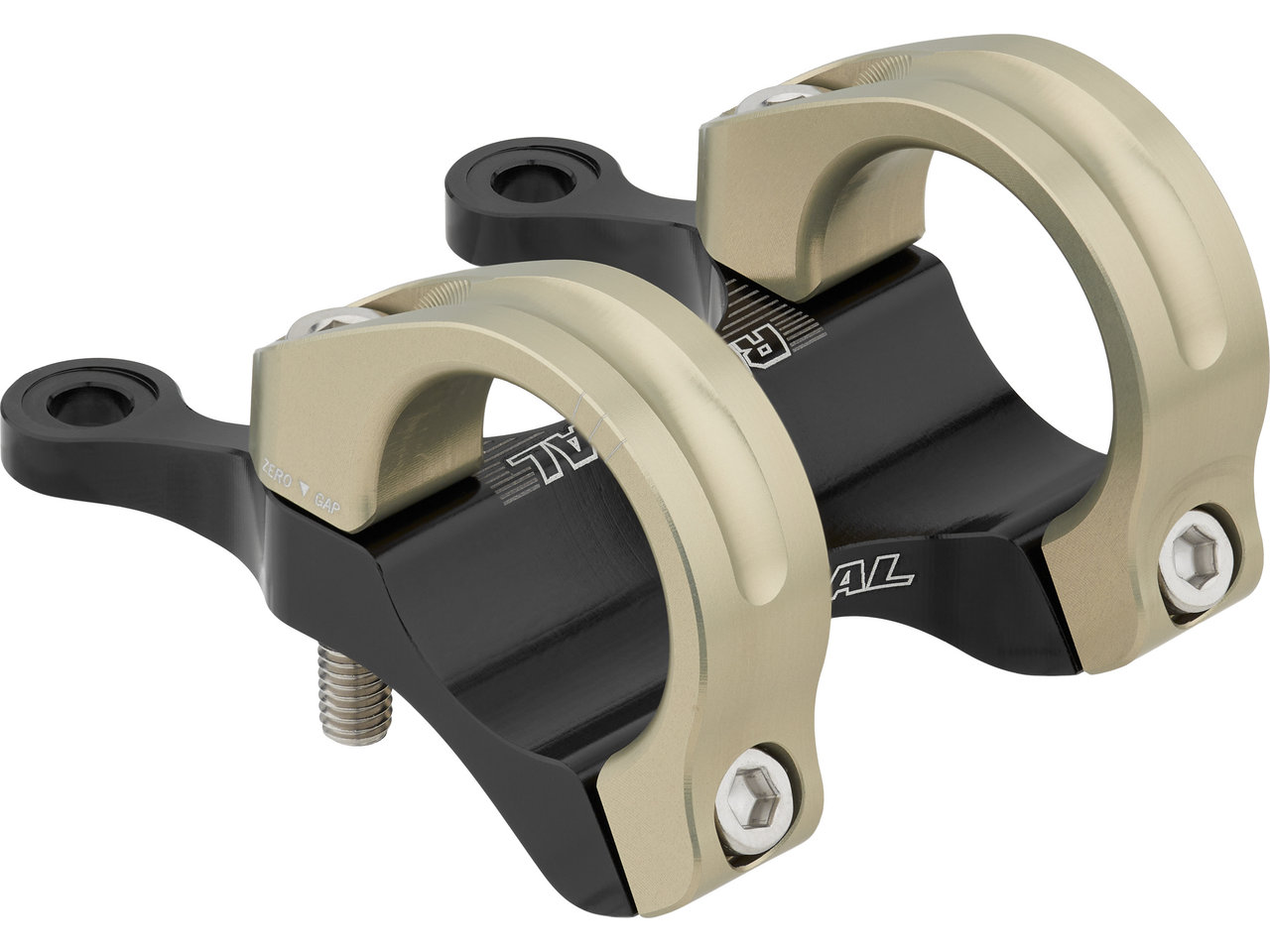 Renthal Integra II 31.8 Direct Mount Vorbau, Black / aluminium gold, 50mm, 0º Renthal Integra II 31.8 Direct Mount Vorbau, Black / aluminium gold, 50mm, 0º