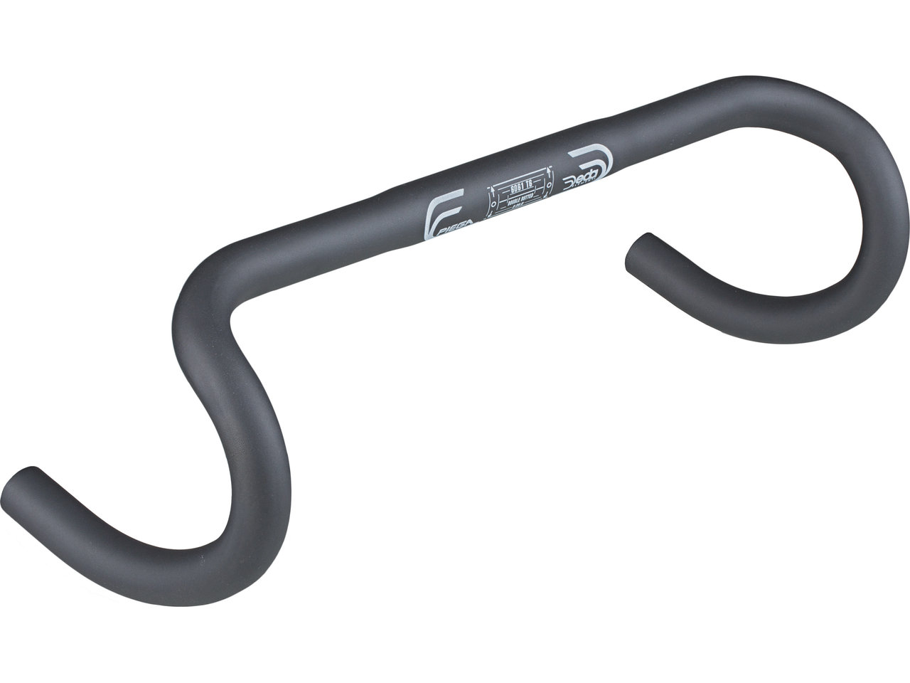 Deda Elementi Lenker Piega 44 Zentimeter Schwarz Matt - 26,0 Millimeter Klemmung, Rhm Form, 6061 Aluminium, Reach 75 Millimeter, Drop 130 Millimeter