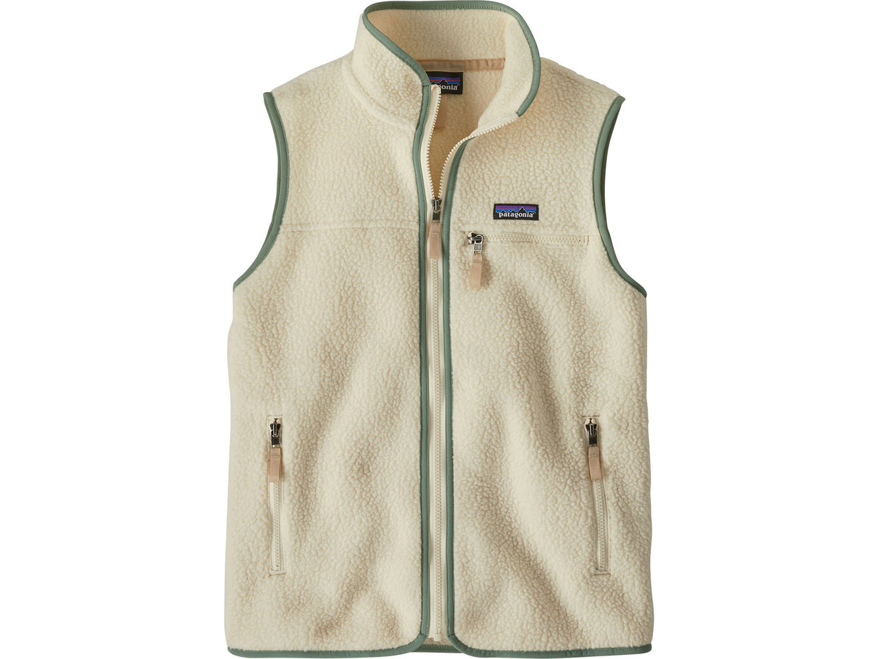 Patagonia Ws Retro Pile Vest Natural W/Ellwood Green