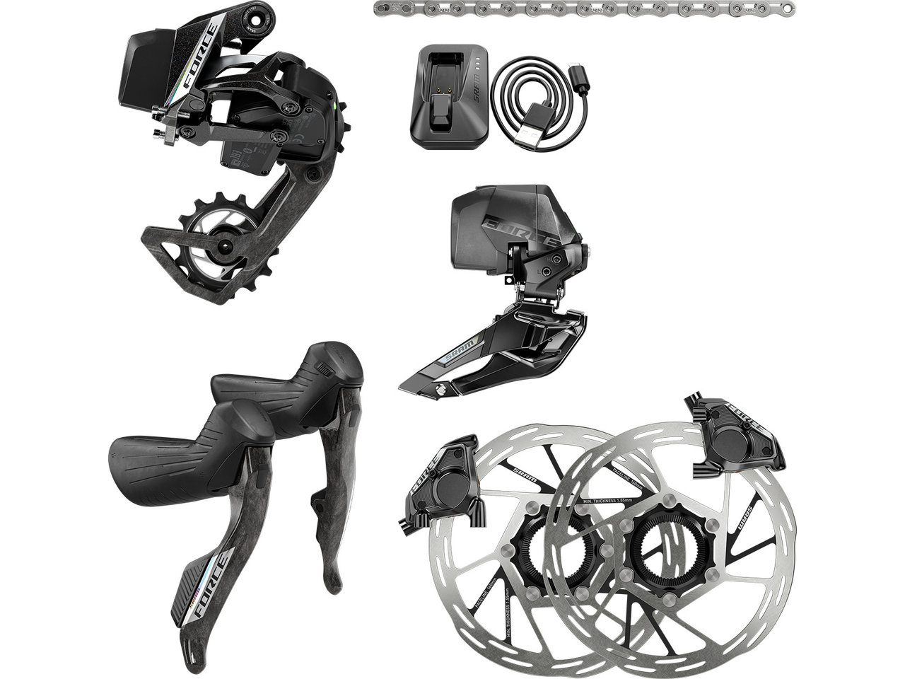 SRAM Force AXS HRD 2x12 Schaltgruppenset SRAM Force AXS HRD 2x12 Schaltgruppenset