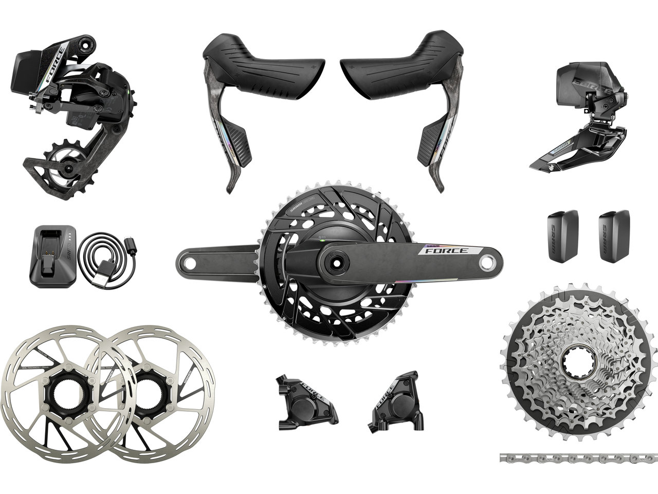 SRAM Force E1 AXS HRD FM Powermeter group 2x12-speed 33-46 - bike