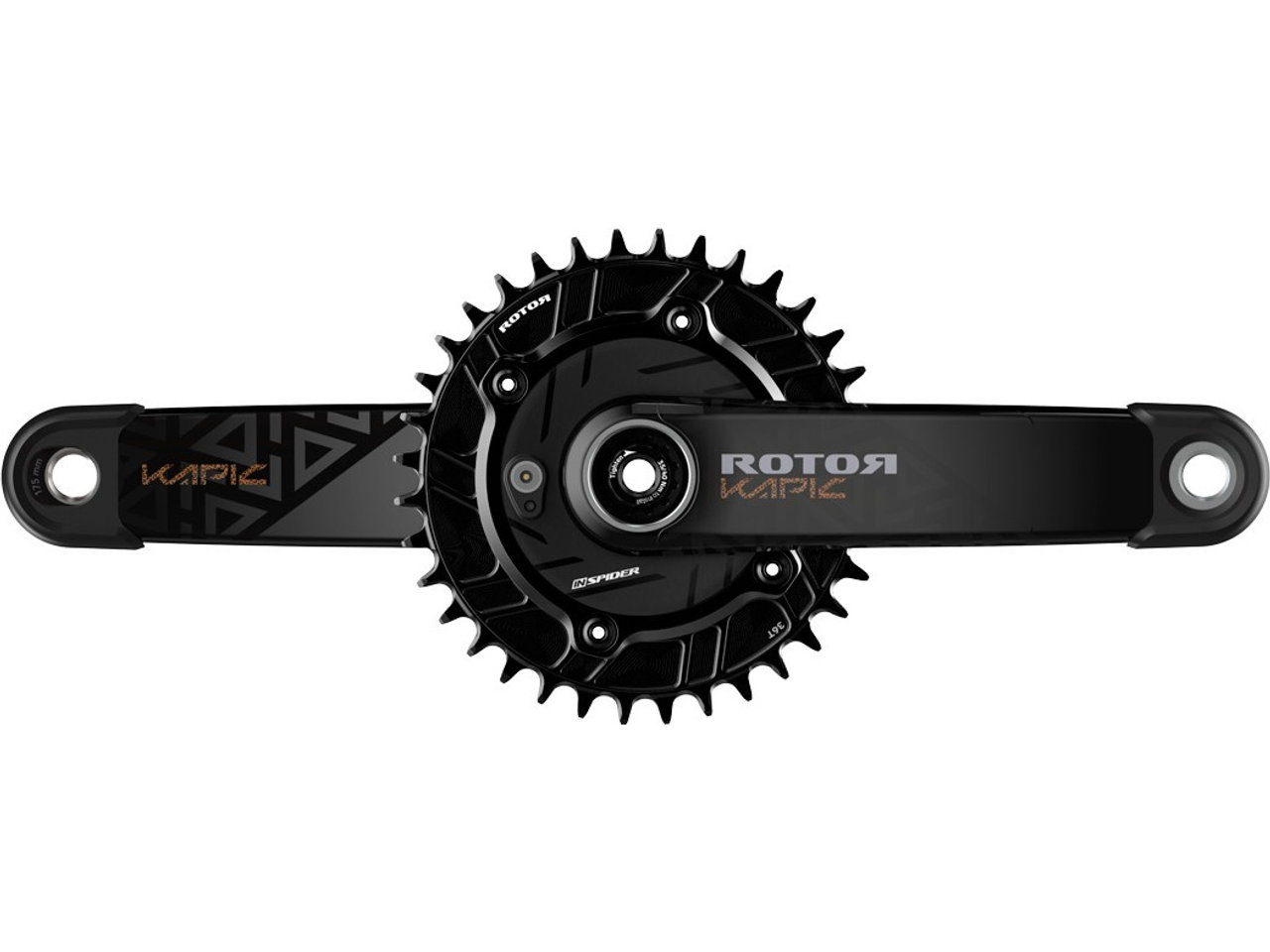 Rotor INspider MTB KAPIC Carbon CL52 Powermeter Kurbelgarnitur, rund Rotor INspider MTB KAPIC Carbon CL52 Powermeter Kurbelgarnitur, rund