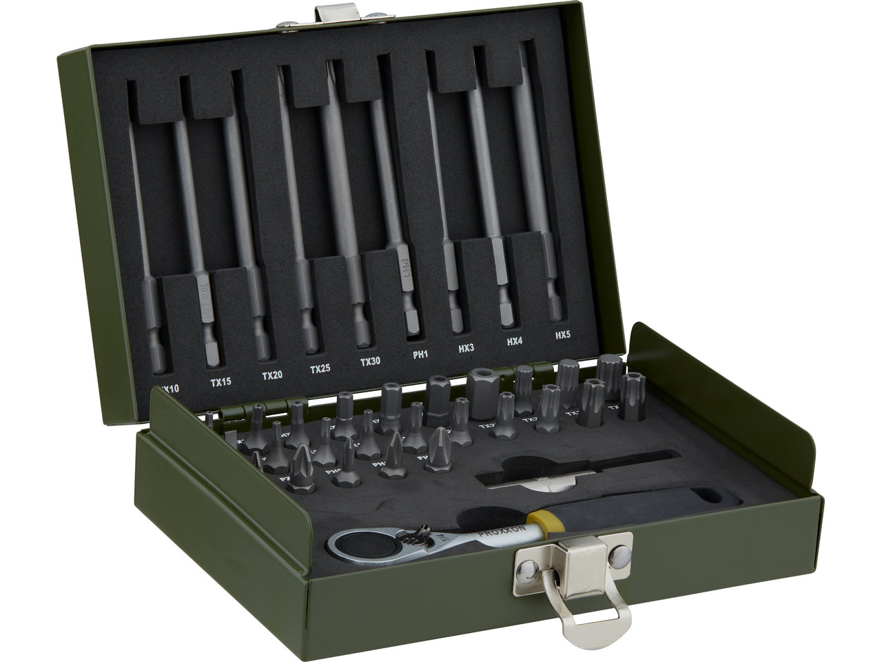 Proxxon 1/4" Feinmechanikersatz mit MICRO-Bit-Ratsche 36-teilig