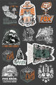 Fox Head Set d'Autocollants Atlas