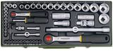 Proxxon 1/4" + 1/2" Socket Wrench/Ratchet Set, 56 Pieces