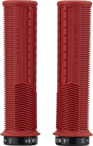 Peaty's Monarch Grips Mushroom Lock-On Handlebar Grips - red/thin