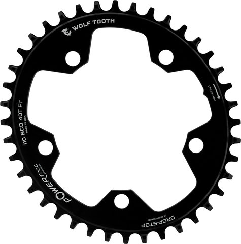 Wolf Tooth Components Elliptical 110 BCD Gravel / CX / Road Chainring - black/40 