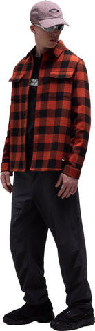 Oakley Bear Cozy Flannel Shirt - flame red pit black check | S