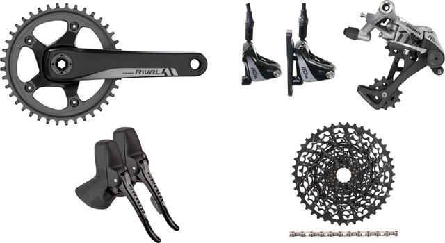 SRAM Rival 1 FM groupe 1x11 42 BB30 frein à disque hydraulique - black | SRAM XD | 172,5 mm | SRAM XD | 10-42 | BB30 | 42