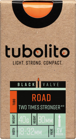 tubolito Tubo-Road-700C Schlauch 28" Modell 2025 - black/18/32-622 SV 80 mm/SV/18-622 bis 32-622/80 mm