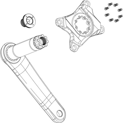 SRAM Kurbelarmschrauben Kit für Eagle 90 M18/30 mm Stahl - black