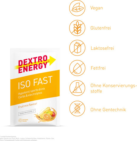 Dextro Energy IsoFast Electrolyte Drink Powder Sachets - 12 Pack - fruit mix | fruit mix