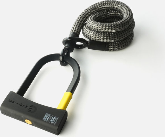tex-lock eyelet Kettenschloss + D-lock Mini-Bügelschloss - electric grey/120 cm