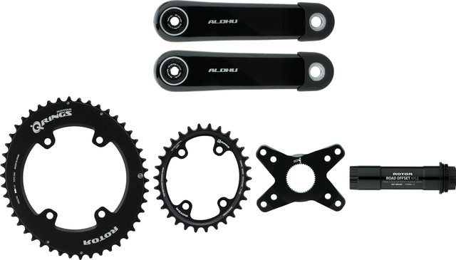 Rotor Pédalier ALDHU Carbone Gravel Q-Ring 46/30 11 vitesses - noir/170,0 mm/30-46